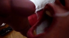 Amateur boy swallows multiple loads