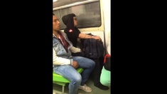 Jerks off in train