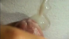 Milfs jerk boy cock-he cumshots white panties