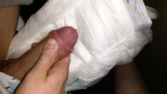 Twink Cumming His Wet Diaper