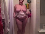 Sexy BBW Stripping in the shower - CassianoBR