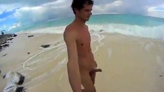 Str8 men jerk off in Cuba beach Playa