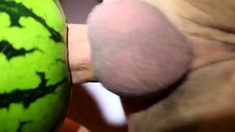 fruit fuck and self swallow - the best comes after cumming