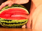 water melon cum - fucking a melon and cumming
