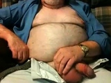 Hairy Grandpa Bear Fondling His Cock