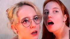 Redhead and Blonde Lesbian 69 and Cum