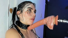 Fetish babes gag on toys