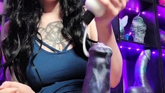 Stacked brunette goes solo toys and masturbation