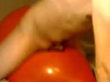 Twink Humping and Cumming on an Inflatable Orange Balloon