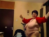 Big-Titted BBW Granny Dances on Webcam