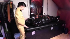 Brunette slave girl enjoys the harsh fetishes of a bdsm game