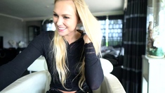 Horny Blonde In Solo Masturbation