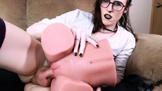 Solo shemale amateur with big tits masturbating