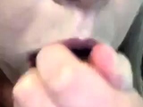 Amateur brunette double toying on webcam