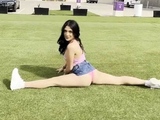Outdoor anal solo and masturbating blonde