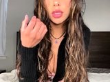 Sexy Brunette Babe Spreads Legs And Masturbates Shaven Twat