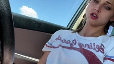 Small titted Briana toying herself poolside