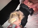 Amazing blowjob threesome movie with amazing blonde