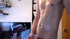 Twink Works Up a Sweat Rubbing One Out on Webcam