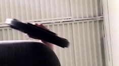 Pussy toying busty high heeled stunner solo pov masturbation