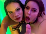 Watch hot group sex with a blond Tgirl