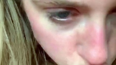 Sexy blonde teen blowjob and gangbanged then creampied