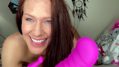 Skinny pierced amateur redhead rough fucking huge toys