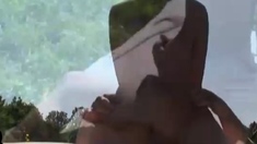 Amateur mouth cumshot outdoor