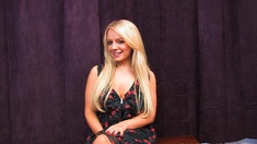 Busty blonde babe riding a big cock