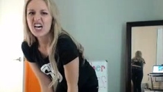 Busty blonde mature solo masturbation for webcam