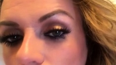 Busty tranny solo masturbating