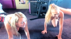 Deep throating blonde fetish babe swallows hot jizz