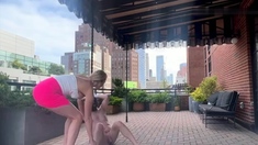 Princess Alexandria Ballbusting On The Balcony