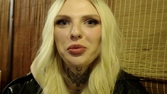 POV amateur blonde slut blowing monster dick in the bus