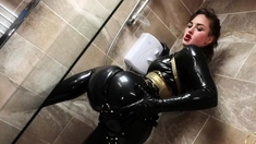 Showering In Latex Post-session Rubber Cleansi Femdom