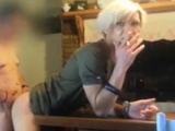 Tranny fucked while smoking