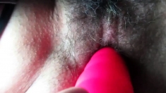 My hairy wife with a vibrator