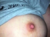 Cum on nipples while she's unaware