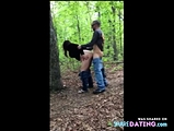 Stupid Slut gets fucked in the woods