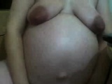 ugly preggo pig in webcam