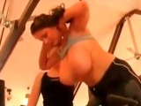 incredible big boobs in public gym