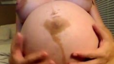 Very Stretched Pregnant Belly
