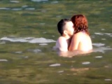 Amateur couple playing at beach - Madeira Island - Seixal