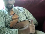 Suit daddy bear jerking off