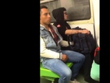 Jerks off in train